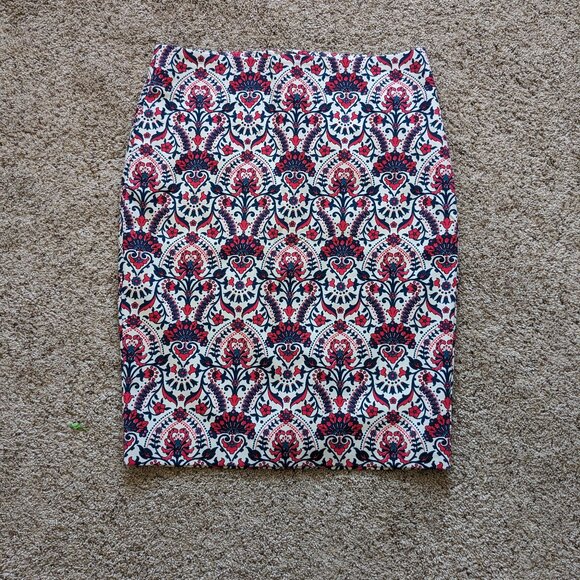 NWT LOFT Vibrant Print Pencil Skirt Size 4 - Picture 1 of 10